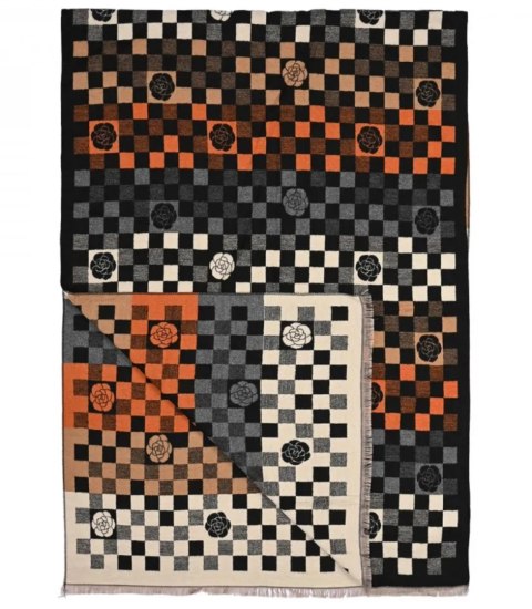 Szal szalik Chusta Stylowy ciepły wzór w kratę miękki 180x65 cm Szal szalik Chusta Stylowy ciepły wzór w kratę miękki 180x65 cm