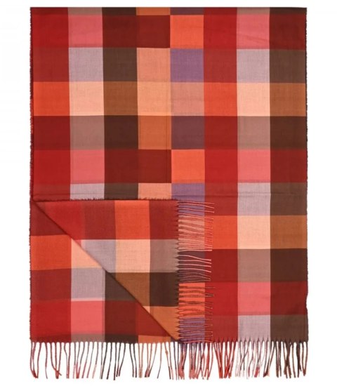 Szal szalik Chusta frędzle ciepły w kratę miękki gładki 175x75 cm (Czerwony || Wielokolorowy) Szal szalik Chusta frędzle ciepły w kratę miękki gładki 175x75 cm (Czerwony || Wielokolorowy)
