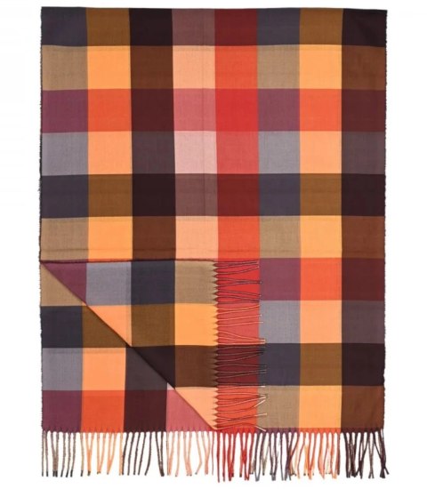 Szal szalik Chusta frędzle ciepły w kratę miękki gładki 175x75 cm (Pomarańczowy || Wielokolorowy) Szal szalik Chusta frędzle ciepły w kratę miękki gładki 175x75 cm (Pomarańczowy || Wielokolorowy)