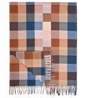Szal szalik Chusta frędzle ciepły w kratę miękki gładki 175x75 cm (Wielokolorowy || Beżowy)