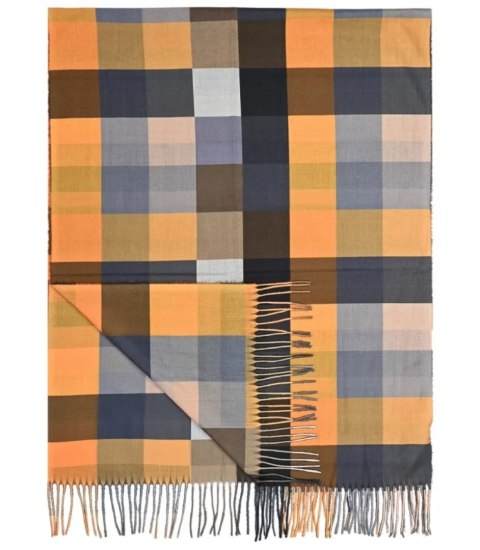 Szal szalik Chusta frędzle ciepły w kratę miękki gładki 175x75 cm (Wielokolorowy || Żółty) Szal szalik Chusta frędzle ciepły w kratę miękki gładki 175x75 cm (Wielokolorowy || Żółty)