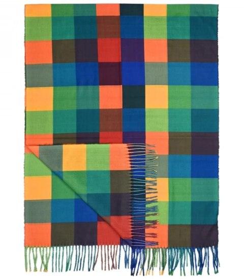 Szal szalik Chusta frędzle ciepły w kratę miękki gładki 175x75 cm (Zielony || Wielokolorowy) Szal szalik Chusta frędzle ciepły w kratę miękki gładki 175x75 cm (Zielony || Wielokolorowy)