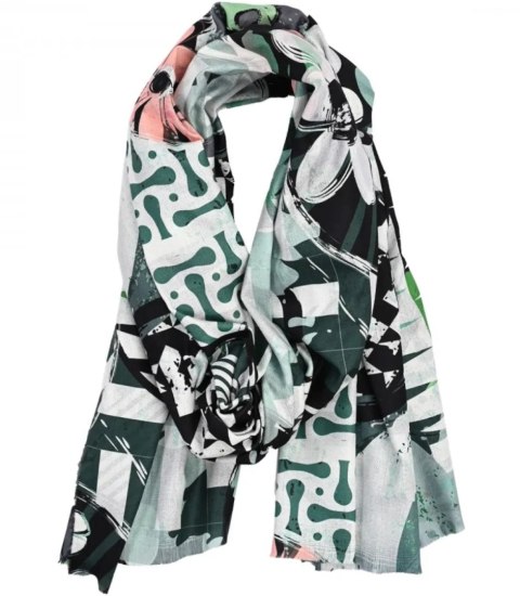 Ciepły stylowy szal szalik Chusta abstrakcyjny miękki gładki 180x75 cm (Zielony || Wielokolorowy) Ciepły stylowy szal szalik Chusta abstrakcyjny miękki gładki 180x75 cm (Zielony || Wielokolorowy)