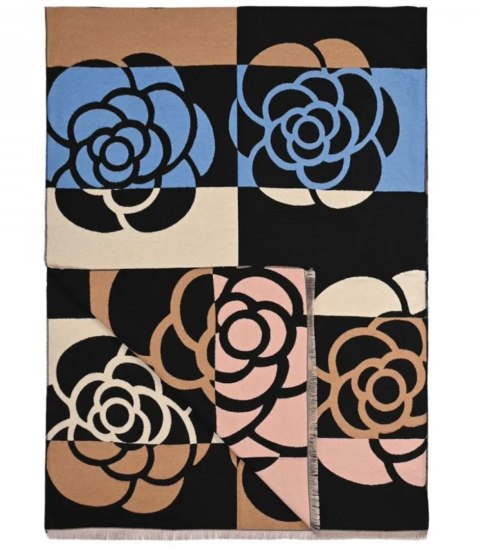 Ciepły szal szalik Chusta frędzle kwiaty miękki Zjawiskowy 180x65 cm (Wielokolorowy || Beżowy) Ciepły szal szalik Chusta frędzle kwiaty miękki Zjawiskowy 180x65 cm (Wielokolorowy || Beżowy)