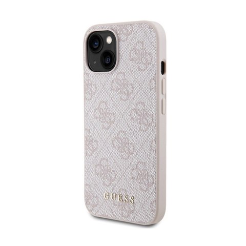 Guess 4G Metal Gold Logo - Etui iPhone 15 Plus (różowy) Guess 4G Metal Gold Logo - Etui iPhone 15 Plus (różowy)