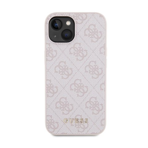 Guess 4G Metal Gold Logo - Etui iPhone 15 Plus (różowy) Guess 4G Metal Gold Logo - Etui iPhone 15 Plus (różowy)