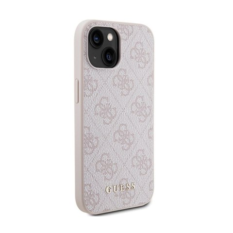 Guess 4G Metal Gold Logo - Etui iPhone 15 Plus (różowy) Guess 4G Metal Gold Logo - Etui iPhone 15 Plus (różowy)