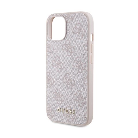 Guess 4G Metal Gold Logo - Etui iPhone 15 Plus (różowy) Guess 4G Metal Gold Logo - Etui iPhone 15 Plus (różowy)