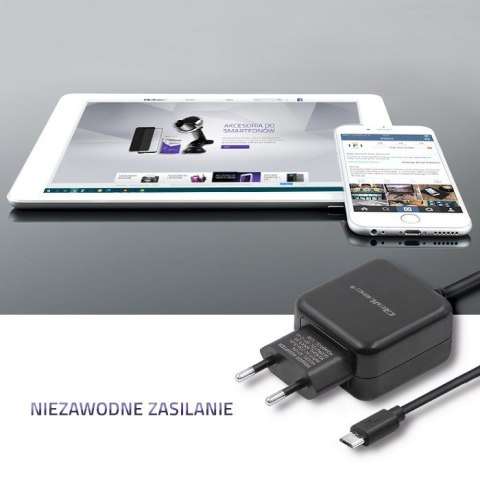 QOLTEC ŁADOWARKA SIECIOWA MICRO USB, 5V, 2.4A, 12W, CZARNA QOLTEC ŁADOWARKA SIECIOWA MICRO USB, 5V, 2.4A, 12W, CZARNA