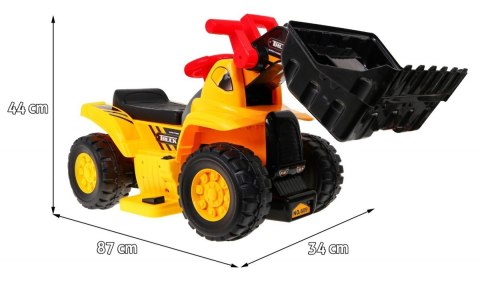 Spychacz na akumulator dla dzieci Jeździk + Kask + Ruchoma łyżka + Dźwięki Spychacz na akumulator dla dzieci Jeździk + Kask + Ruchoma łyżka + Dźwięki