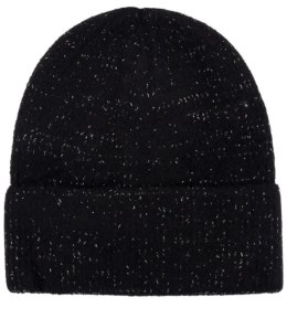 Ciepła czapka damska BEANIE zimowa jesienna jednokolorowa (Czarny)