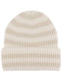 Ciepła czapka damska BEANIE zimowa jesienna jednokolorowa (Ecru)