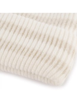 Ciepła czapka damska BEANIE zimowa jesienna jednokolorowa (Ecru)