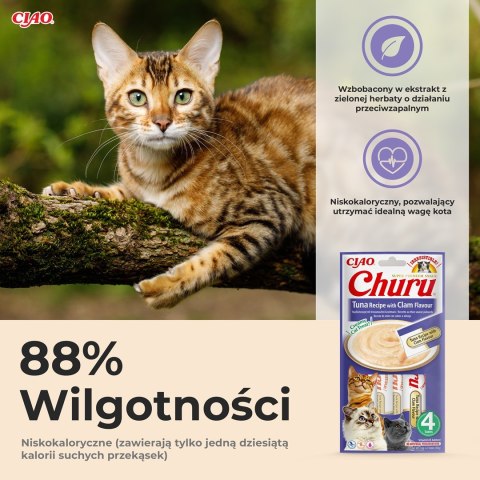 INABA Churu Tuńczyk z małżami - przysmak dla kota - 4x14 g INABA Churu Tuńczyk z małżami - przysmak dla kota - 4x14 g