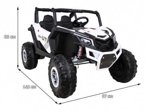 Buggy UTV-MX na akumulator dla dzieci Biały + Napęd 4x4 + Pilot + Audio LED + Schowek + EVA + Wolny Start Buggy UTV-MX na akumulator dla dzieci Biały + Napęd 4x4 + Pilot + Audio LED + Schowek + EVA + Wolny Start
