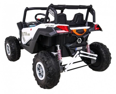 Buggy UTV-MX na akumulator dla dzieci Biały + Napęd 4x4 + Pilot + Audio LED + Schowek + EVA + Wolny Start Buggy UTV-MX na akumulator dla dzieci Biały + Napęd 4x4 + Pilot + Audio LED + Schowek + EVA + Wolny Start