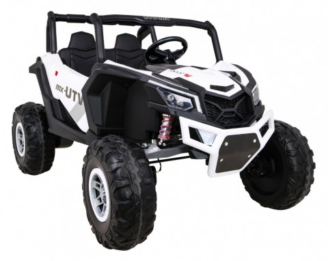 Buggy UTV-MX na akumulator dla dzieci Biały + Napęd 4x4 + Pilot + Audio LED + Schowek + EVA + Wolny Start Buggy UTV-MX na akumulator dla dzieci Biały + Napęd 4x4 + Pilot + Audio LED + Schowek + EVA + Wolny Start