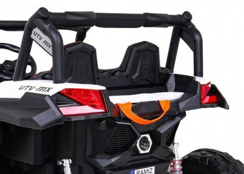 Buggy UTV-MX na akumulator dla dzieci Biały + Napęd 4x4 + Pilot + Audio LED + Schowek + EVA + Wolny Start Buggy UTV-MX na akumulator dla dzieci Biały + Napęd 4x4 + Pilot + Audio LED + Schowek + EVA + Wolny Start
