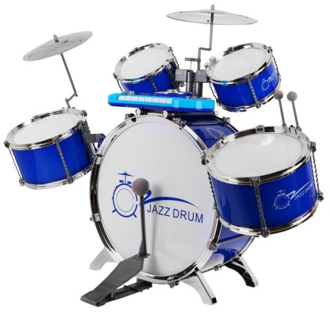 Zestaw muzyczny Perkusja + Keyboard + Mikrofon dla dzieci 3+ niebieski Dźwięki Światła Zestaw muzyczny Perkusja + Keyboard + Mikrofon dla dzieci 3+ niebieski Dźwięki Światła