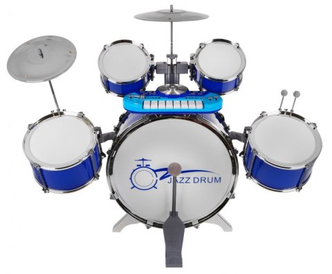 Zestaw muzyczny Perkusja + Keyboard + Mikrofon dla dzieci 3+ niebieski Dźwięki Światła Zestaw muzyczny Perkusja + Keyboard + Mikrofon dla dzieci 3+ niebieski Dźwięki Światła