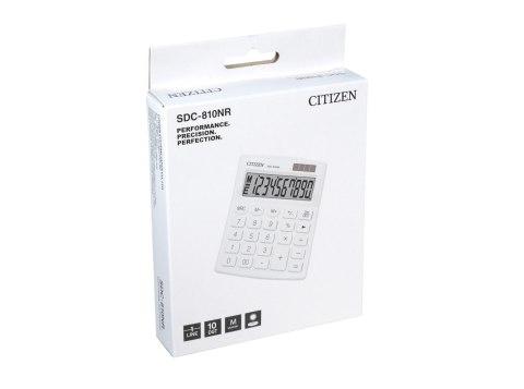 CITIZEN Kalkulator biurowy SDC-810NRWHE 10-cyfrowy, 127x105mm, biały CITIZEN Kalkulator biurowy SDC-810NRWHE 10-cyfrowy, 127x105mm, biały