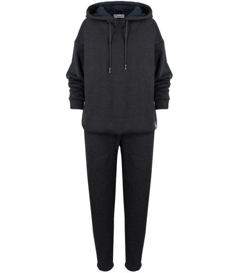 Dres sportowy bawełniany gładki oversize MARGARET (Czarny) Dres sportowy bawełniany gładki oversize MARGARET (Czarny)
