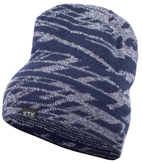 Uniwersalna czapka zimowa jesienna BEANIE Ciepła abstrakcyjny wzór (Niebieski || Szary) Uniwersalna czapka zimowa jesienna BEANIE Ciepła abstrakcyjny wzór (Niebieski || Szary)