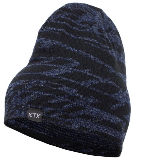 Uniwersalna czapka zimowa jesienna BEANIE Ciepła abstrakcyjny wzór (Granatowy || Czarny)