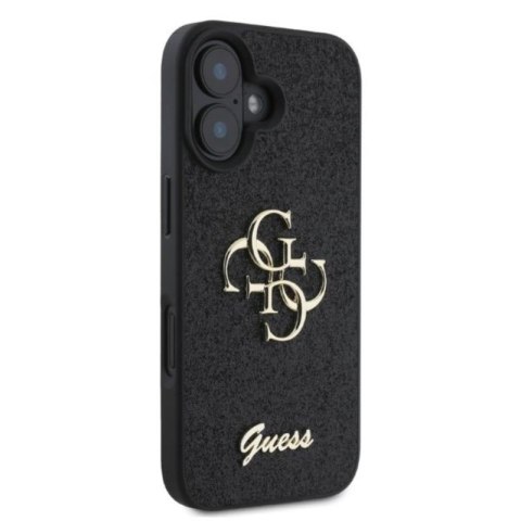 Guess Fixed Glitter Big 4G - Etui iPhone 16 (czarny) Guess Fixed Glitter Big 4G - Etui iPhone 16 (czarny)