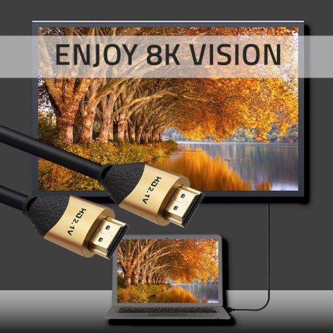 QOLTEC KABEL HDMI V2.1 ULTRA HIGH SPEED 8K | 60HZ | 28AWG | GOLD | 2M QOLTEC KABEL HDMI V2.1 ULTRA HIGH SPEED 8K | 60HZ | 28AWG | GOLD | 2M