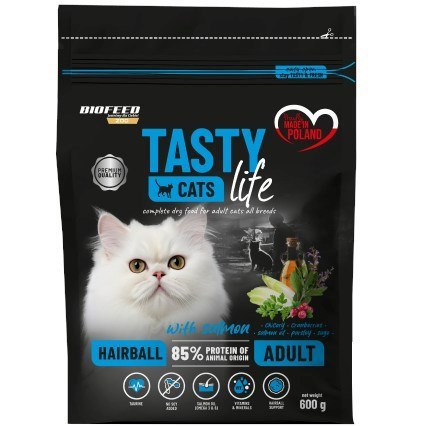 BIOFEED TASTY CATS LIFE HAIRBALL WITH SALMON 600G BIOFEED TASTY CATS LIFE HAIRBALL WITH SALMON 600G