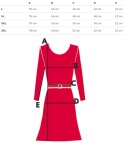 Dzianinowa sukienka midi z paskiem i rękawami typu nietoperz ALENA (Czarny) 3XL (46)