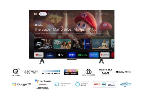 Telewizor TCL 43C655 QLED 43'' 4K Ultra HD Google TV Dolby Atmos DVB-T2 Czarny Telewizor TCL 43C655 QLED 43'' 4K Ultra HD Google TV Dolby Atmos DVB-T2 Czarny