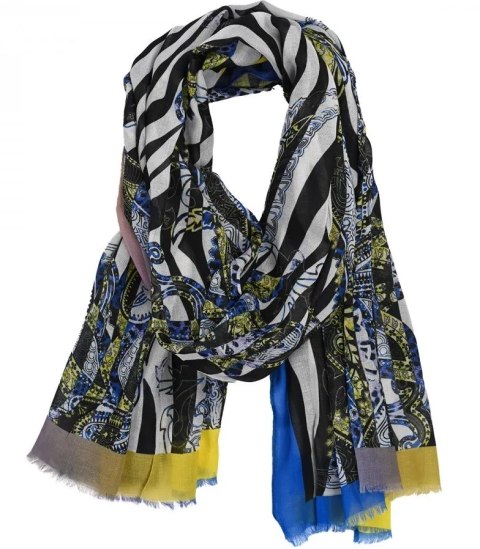 Stylowa chusta chustka szal wiskoza we wzory Elegancka 180cmx90cm (Wielokolorowy)