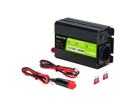 GREEN CELL PRZETWORNICA DUO INVGC1224M300DUO 12/24V-230V 300W/600W MODYFIKOWANA SINUSOIDA GREEN CELL PRZETWORNICA DUO INVGC1224M300DUO 12/24V-230V 300W/600W MODYFIKOWANA SINUSOIDA
