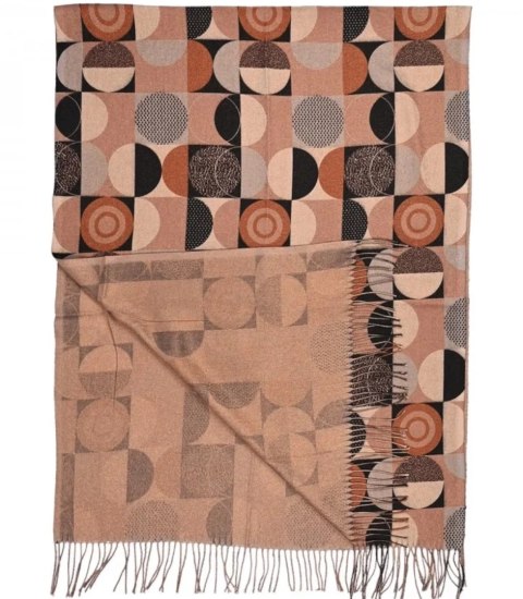 Ciepły szal szalik wzór geometryczne koła błyszcząca nitka 180x70 cm (Brązowy || Wielokolorowy) Ciepły szal szalik wzór geometryczne koła błyszcząca nitka 180x70 cm (Brązowy || Wielokolorowy)