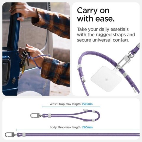 Spigen Universal Strap Set Crossbody & Wrist - Pasek do telefonu na ramię + na nadgarstek (Deep Purple) Spigen Universal Strap Set Crossbody & Wrist - Pasek do telefonu na ramię + na nadgarstek (Deep Purple)