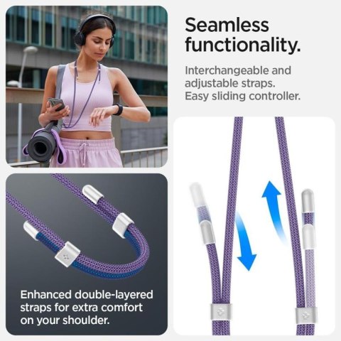Spigen Universal Strap Set Crossbody & Wrist - Pasek do telefonu na ramię + na nadgarstek (Deep Purple) Spigen Universal Strap Set Crossbody & Wrist - Pasek do telefonu na ramię + na nadgarstek (Deep Purple)