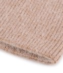 Ciepła czapka damska BEANIE zimowa jesienna jednokolorowa (Beżowy)