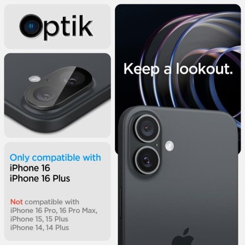 Spigen Optik GLAS.TR Camera Protector 2-Pack - Szkło ochronne na obiektyw do iPhone 16 / 16 Plus (2 szt) (Czarny) Spigen Optik GLAS.TR Camera Protector 2-Pack - Szkło ochronne na obiektyw do iPhone 16 / 16 Plus (2 szt) (Czarny)