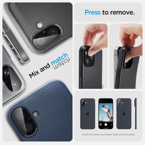 Spigen Optik GLAS.TR Camera Protector 2-Pack - Szkło ochronne na obiektyw do iPhone 16 / 16 Plus (2 szt) (Czarny) Spigen Optik GLAS.TR Camera Protector 2-Pack - Szkło ochronne na obiektyw do iPhone 16 / 16 Plus (2 szt) (Czarny)