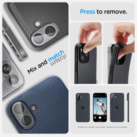 Spigen Optik GLAS.TR Camera Protector 2-Pack - Szkło ochronne na obiektyw do iPhone 16 / 16 Plus (2 szt) (Przezroczysty) Spigen Optik GLAS.TR Camera Protector 2-Pack - Szkło ochronne na obiektyw do iPhone 16 / 16 Plus (2 szt) (Przezroczysty)