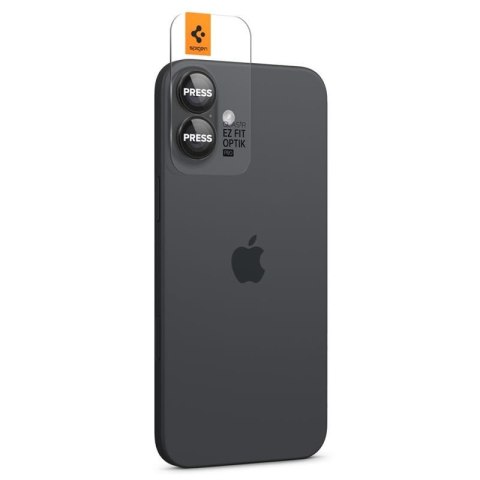 Spigen Optik Pro GLAS.TR EZ Fit Camera Protector 2-Pack - Szkło ochronne na obiektyw do iPhone 16 / 16 Plus (2 szt) (Czarny) Spigen Optik Pro GLAS.TR EZ Fit Camera Protector 2-Pack - Szkło ochronne na obiektyw do iPhone 16 / 16 Plus (2 szt) (Czarny)