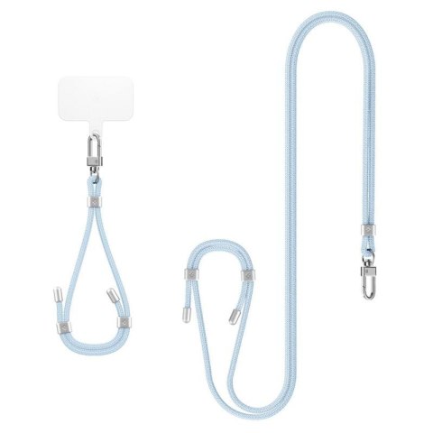 Spigen Universal Strap Set Crossbody & Wrist - Pasek do telefonu na ramię + na nadgarstek (Mute Blue) Spigen Universal Strap Set Crossbody & Wrist - Pasek do telefonu na ramię + na nadgarstek (Mute Blue)