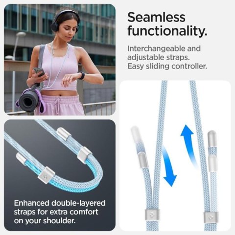 Spigen Universal Strap Set Crossbody & Wrist - Pasek do telefonu na ramię + na nadgarstek (Mute Blue) Spigen Universal Strap Set Crossbody & Wrist - Pasek do telefonu na ramię + na nadgarstek (Mute Blue)