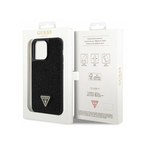 Guess Rhinestone Triangle - Etui iPhone 14 Pro Max (czarny) Guess Rhinestone Triangle - Etui iPhone 14 Pro Max (czarny)