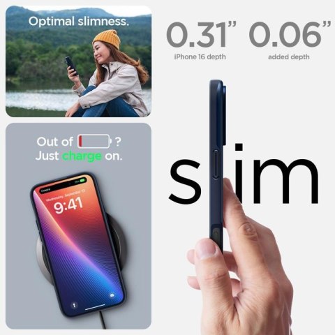 Spigen Thin Fit Mag MagSafe - Etui do iPhone 16 (Navy Blue) Spigen Thin Fit Mag MagSafe - Etui do iPhone 16 (Navy Blue)