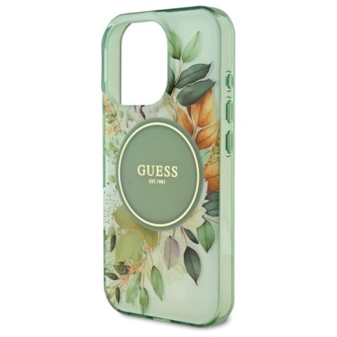 Guess IML Flower & Tonal Circle MagSafe - Etui iPhone 16 Pro (zielony) Guess IML Flower & Tonal Circle MagSafe - Etui iPhone 16 Pro (zielony)