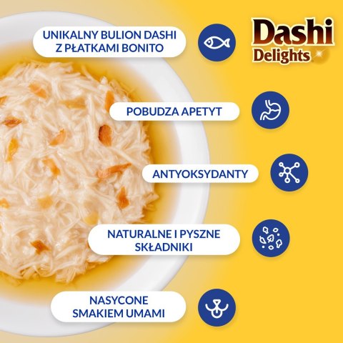 INABA Dashi Delights Kurczak Tuńczyk&Łosoś - Przysmak dla kotów - 70g INABA Dashi Delights Kurczak Tuńczyk&Łosoś - Przysmak dla kotów - 70g