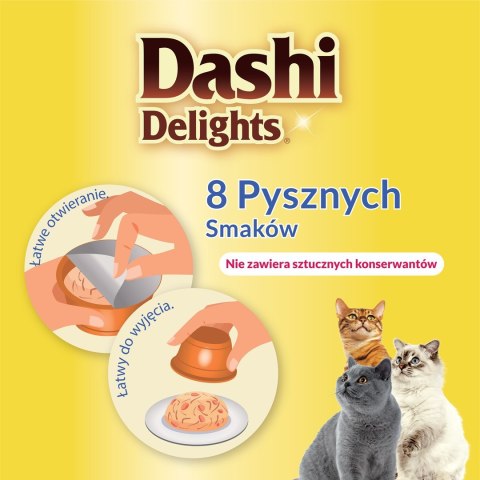 INABA Dashi Delights Kurczak Tuńczyk&Łosoś - Przysmak dla kotów - 70g INABA Dashi Delights Kurczak Tuńczyk&Łosoś - Przysmak dla kotów - 70g